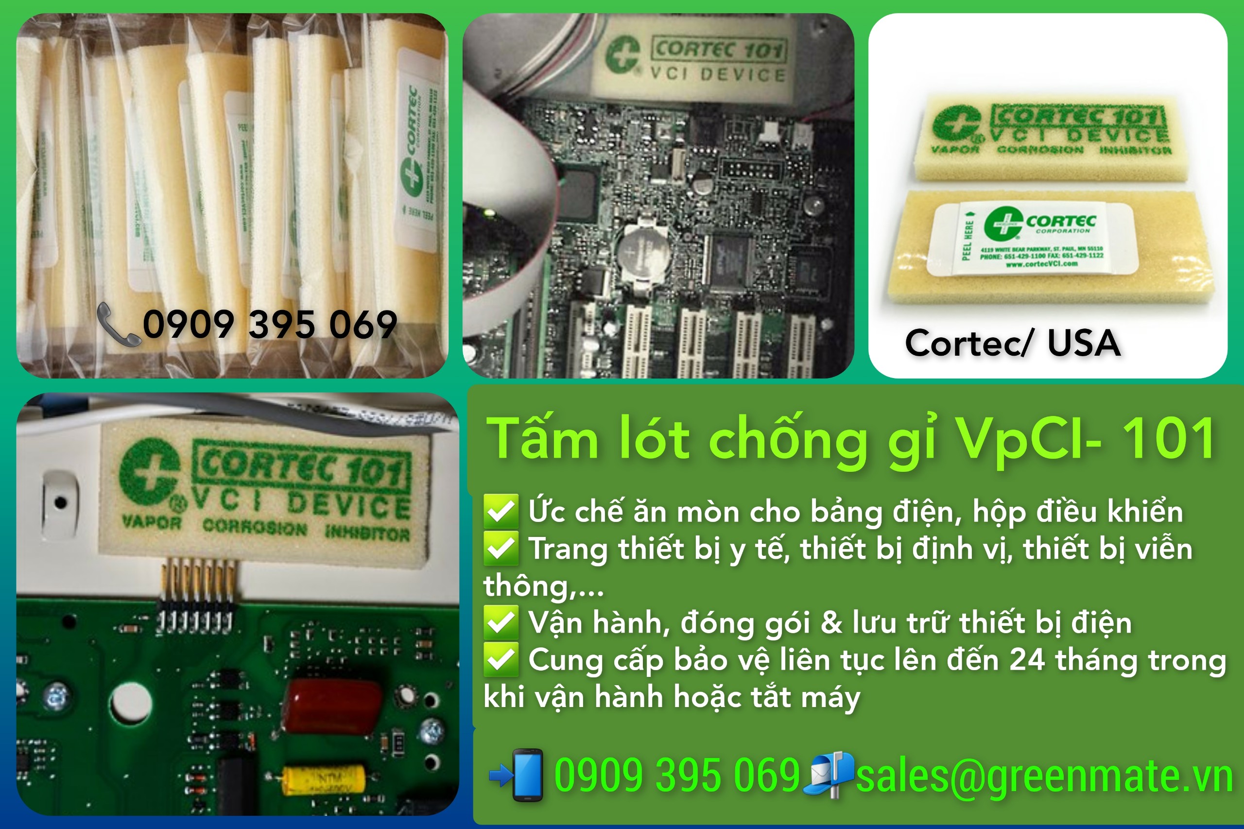 Tấm lót chống gỉ bảo vệ điện tử CORTEC VpCI-101